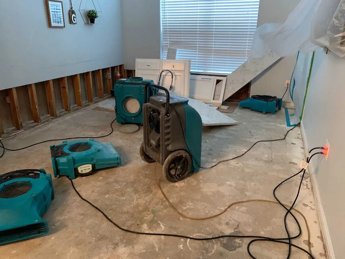 Dehumidifier in flood-cut room for Water Extraction & Removal in North Ridgeville